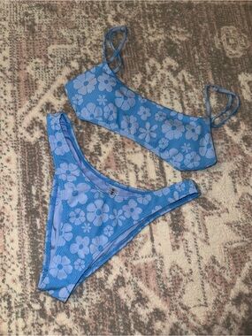 Simons Cerulean Devoré Floral Bikini Set